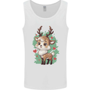 Christmas Cute Reindeer Xmas Mens Vest Tank Top White