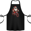 Christmas Cycling Santa Claus Bicycle Cotton Apron 100% Organic Black
