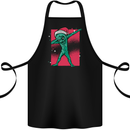 Christmas Dabbing Alien Xmas UFO Cotton Apron 100% Organic Black