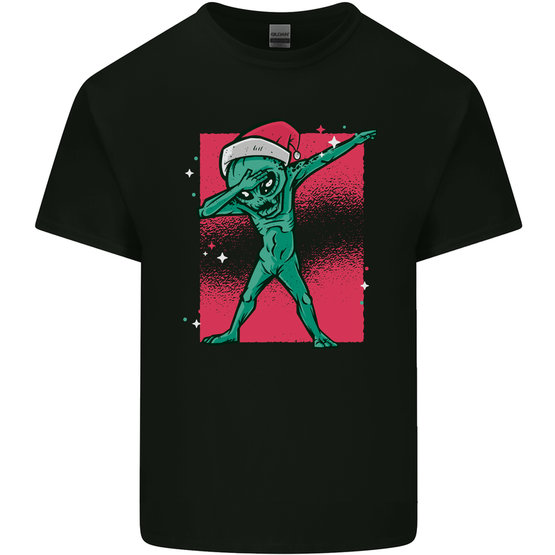 Christmas Dabbing Alien Xmas UFO Kids T-Shirt Childrens Black