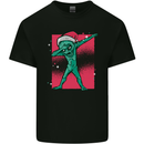 Christmas Dabbing Alien Xmas UFO Mens Cotton T-Shirt Tee Top Black