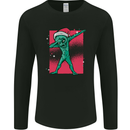 Christmas Dabbing Alien Xmas UFO Mens Long Sleeve T-Shirt Black