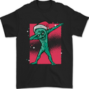 Christmas Dabbing Alien Xmas UFO Mens T-Shirt 100% Cotton Black