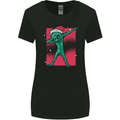 Christmas Dabbing Alien Xmas UFO Womens Wider Cut T-Shirt Black