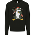 Christmas Dabbing Penguin Funny Xmas Kids Sweatshirt Jumper Black