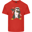 Christmas Dabbing Penguin Funny Xmas Mens Cotton T-Shirt Tee Top Red