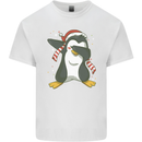 Christmas Dabbing Penguin Funny Xmas Mens Cotton T-Shirt Tee Top White