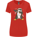 Christmas Dabbing Penguin Funny Xmas Womens Wider Cut T-Shirt Red