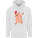 Christmas Dabbing Pig Wearing an Xmas Hat Childrens Kids Hoodie White
