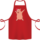 Christmas Dabbing Pig Wearing an Xmas Hat Cotton Apron 100% Organic Red