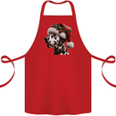 Christmas Dalmatian Dog Wearing a Xmas Hat Cotton Apron 100% Organic Red