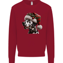 Christmas Dalmatian Dog Wearing a Xmas Hat Kids Sweatshirt Jumper Red