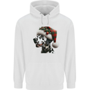Christmas Dalmatian Dog Wearing a Xmas Hat Mens 80% Cotton Hoodie White