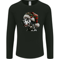 Christmas Dalmatian Dog Wearing a Xmas Hat Mens Long Sleeve T-Shirt Black