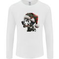 Christmas Dalmatian Dog Wearing a Xmas Hat Mens Long Sleeve T-Shirt White