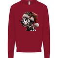 Christmas Dalmatian Dog Wearing a Xmas Hat Mens Sweatshirt Jumper Red