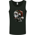 Christmas Dalmatian Dog Wearing a Xmas Hat Mens Vest Tank Top Black