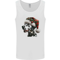 Christmas Dalmatian Dog Wearing a Xmas Hat Mens Vest Tank Top White