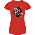 Christmas Dalmatian Dog Wearing a Xmas Hat Womens Petite Cut T-Shirt Red