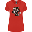 Christmas Dalmatian Dog Wearing a Xmas Hat Womens Wider Cut T-Shirt Red