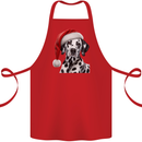 Christmas Dalmatian Wearing a Xmas Hat Dog Cotton Apron 100% Organic Red