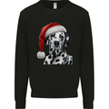 Christmas Dalmatian Wearing a Xmas Hat Dog Kids Sweatshirt Jumper Black