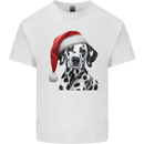 Christmas Dalmatian Wearing a Xmas Hat Dog Mens Cotton T-Shirt Tee Top White