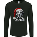 Christmas Dalmatian Wearing a Xmas Hat Dog Mens Long Sleeve T-Shirt Black