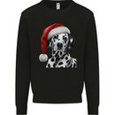 Christmas Dalmatian Wearing a Xmas Hat Dog Mens Sweatshirt Jumper Black