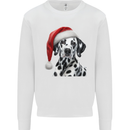 Christmas Dalmatian Wearing a Xmas Hat Dog Mens Sweatshirt Jumper White