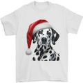 Christmas Dalmatian Wearing a Xmas Hat Dog Mens T-Shirt 100% Cotton White