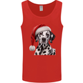 Christmas Dalmatian Wearing a Xmas Hat Dog Mens Vest Tank Top Red