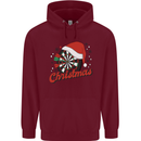 Christmas Dartboard Darts Xmas Mens 80% Cotton Hoodie Maroon