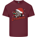 Christmas Dartboard Darts Xmas Mens Cotton T-Shirt Tee Top Maroon