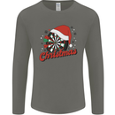 Christmas Dartboard Darts Xmas Mens Long Sleeve T-Shirt Charcoal