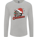 Christmas Dartboard Darts Xmas Mens Long Sleeve T-Shirt Sports Grey