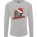 Christmas Dartboard Darts Xmas Mens Long Sleeve T-Shirt Sports Grey