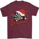 Christmas Dartboard Darts Xmas Mens T-Shirt 100% Cotton Maroon