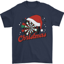 Christmas Dartboard Darts Xmas Mens T-Shirt 100% Cotton Navy Blue