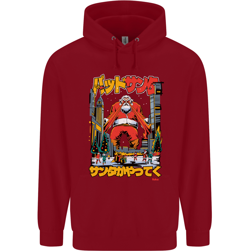 Christmas Destructive Santa Japan Anime Xmas Childrens Kids Hoodie Red