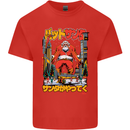 Christmas Destructive Santa Japan Anime Xmas Mens Cotton T-Shirt Tee Top Red