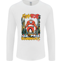 Christmas Destructive Santa Japan Anime Xmas Mens Long Sleeve T-Shirt White
