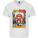Christmas Destructive Santa Japan Anime Xmas Mens V-Neck Cotton T-Shirt White