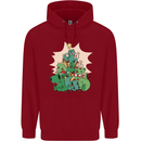 Christmas Dinosaur Xmas Tree T-Rex Funny Childrens Kids Hoodie Red