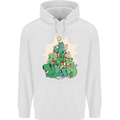 Christmas Dinosaur Xmas Tree T-Rex Funny Childrens Kids Hoodie White