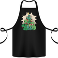 Christmas Dinosaur Xmas Tree T-Rex Funny Cotton Apron 100% Organic Black