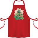 Christmas Dinosaur Xmas Tree T-Rex Funny Cotton Apron 100% Organic Red