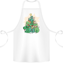 Christmas Dinosaur Xmas Tree T-Rex Funny Cotton Apron 100% Organic White