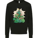 Christmas Dinosaur Xmas Tree T-Rex Funny Kids Sweatshirt Jumper Black