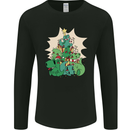Christmas Dinosaur Xmas Tree T-Rex Funny Mens Long Sleeve T-Shirt Black